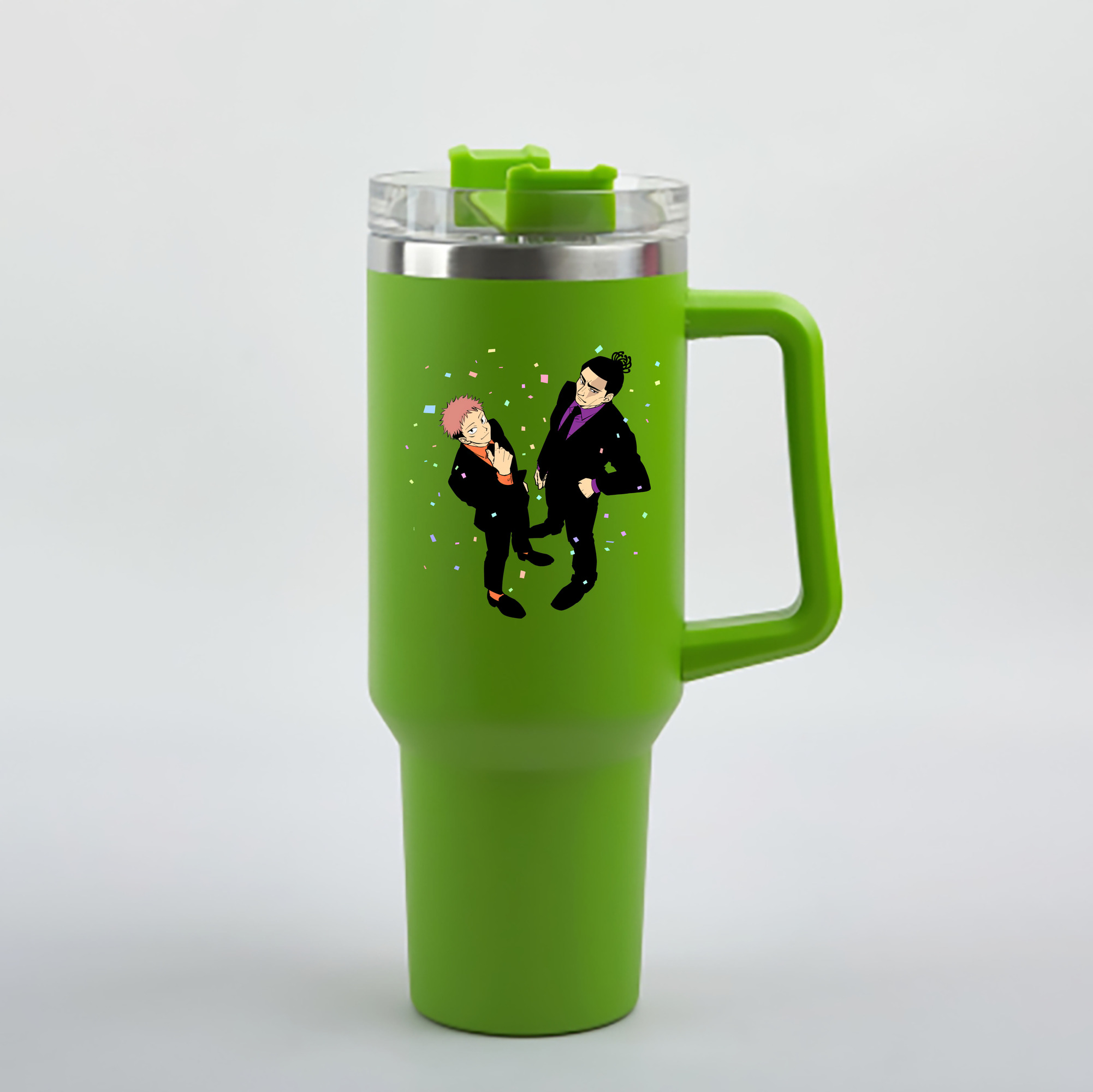（画像用） 呪術廻戦 Jujutsu Kaisen 1200mL車用タンブラー - クリスタルステッカー（プラスチックストロー付き）